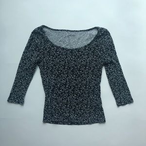 Vintage 90s Mudd Stretchy Ribbed Floral Print Top